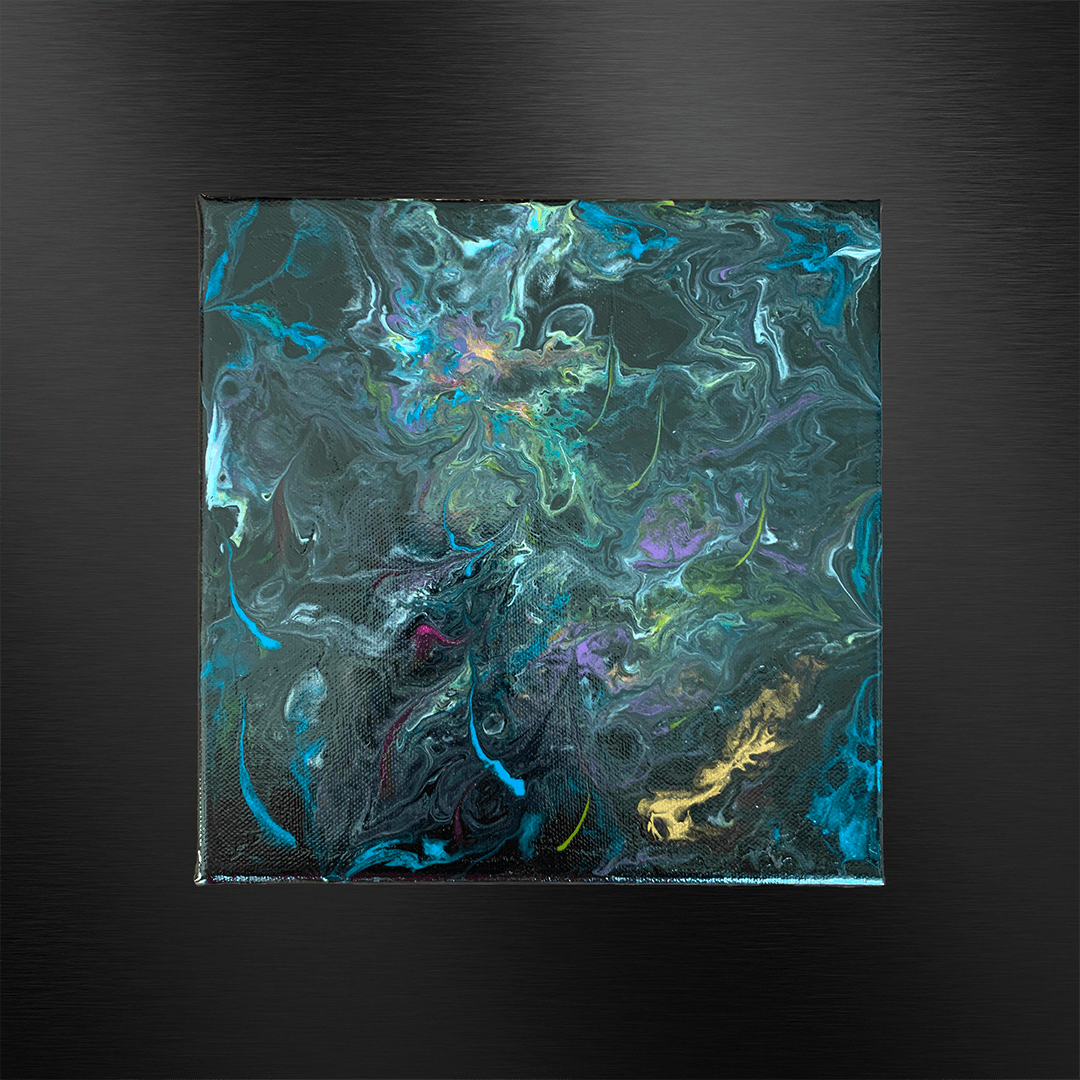 Tableau abstrait L'Écho des Confidences - n°06 - Œuvre vibratoire d'Anna Grosfort, expression des émotions et messages partagés avec les animaux