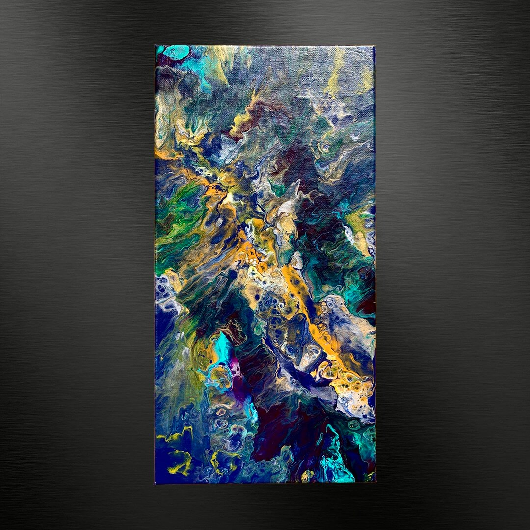 Tableau abstrait L'Écho des Confidences - n°24 - Œuvre vibratoire d'Anna Grosfort, expression des émotions et messages partagés avec les animaux