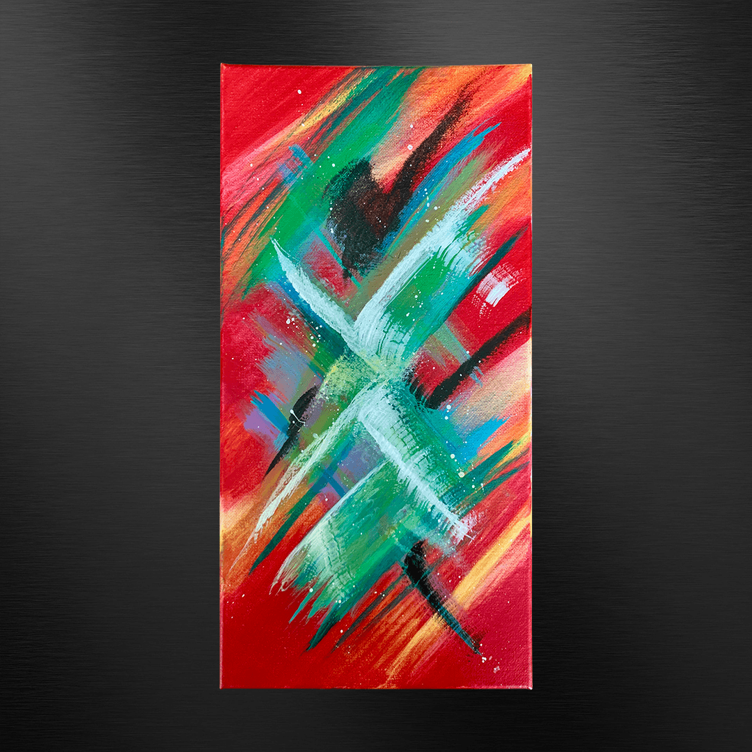 Tableau abstrait L'Écho des Confidences - n°44 - Œuvre vibratoire d'Anna Grosfort, expression des émotions et messages partagés avec les animaux
