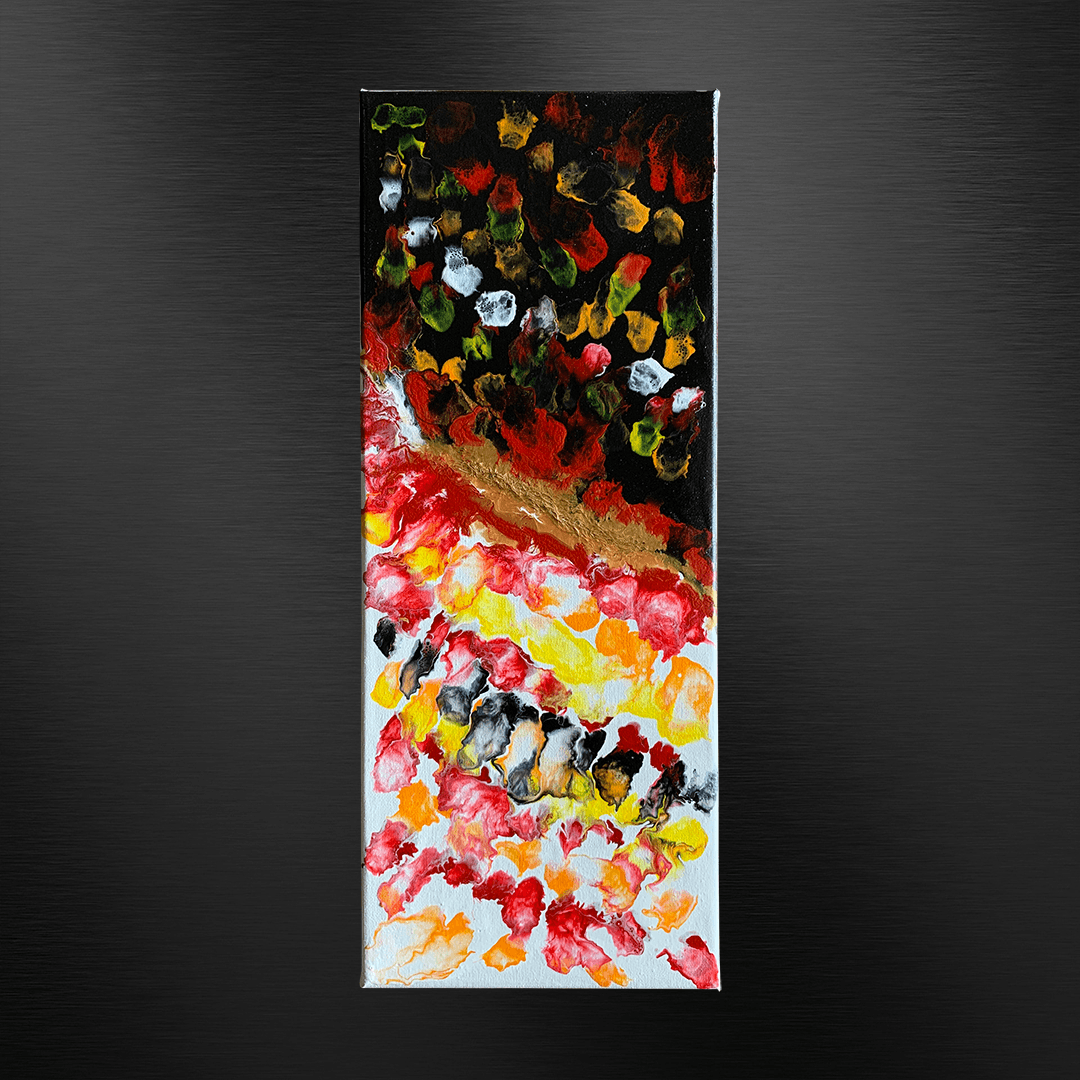 Tableau abstrait vibratoire Le Lien Sacré - n°22 - Œuvre personnalisée d'Anna Grosfort, traduction picturale de la connexion énergétique avec un animal, vivant ou décédé